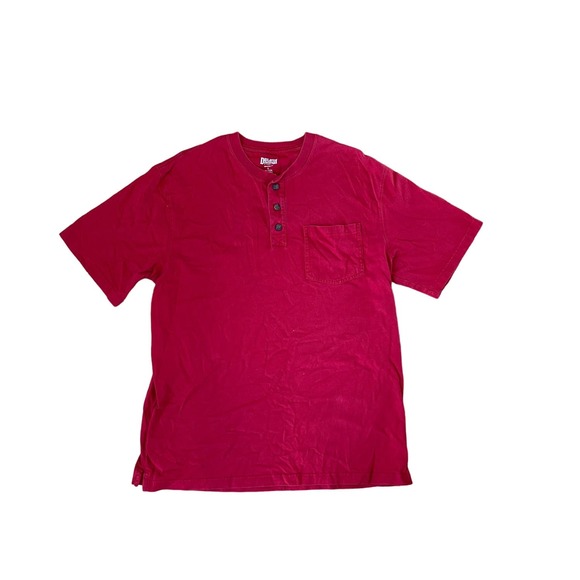 Mens Duluth Trading Co. Quarter Button Red Longtail Shirt SZ L - Picture 1 of 5